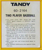 Tandy: Deluxe Electronic 2-Player Baseball , 60-2164